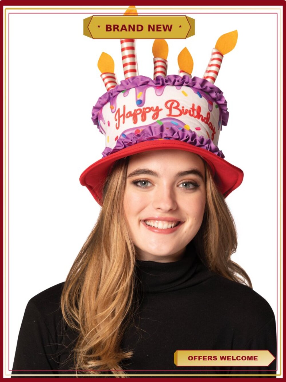 Adult Birthday Cake Costume Hat One Size Fits Most